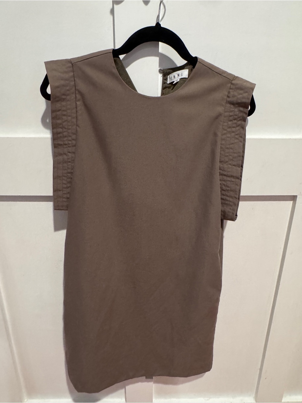 THML Olive Green Dress with ruffle sleeves and pockets